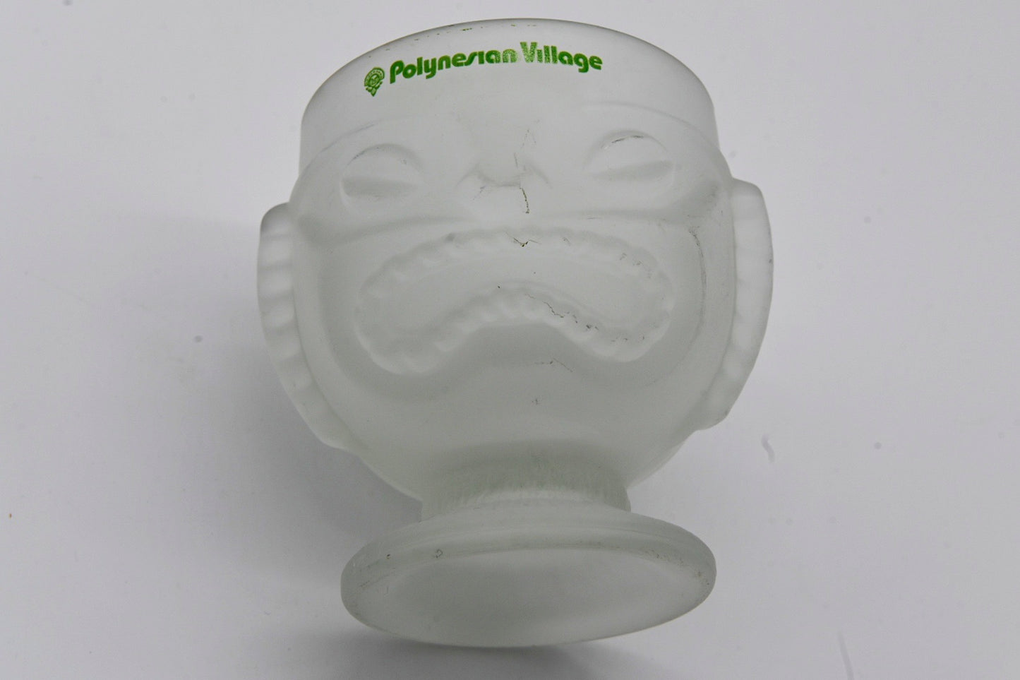 Vintage Souvenir Walt Disney World Polynesian Village Frosted Heavy Glass Mug Swizzle Stick Holder Collector Tikis #tikimug