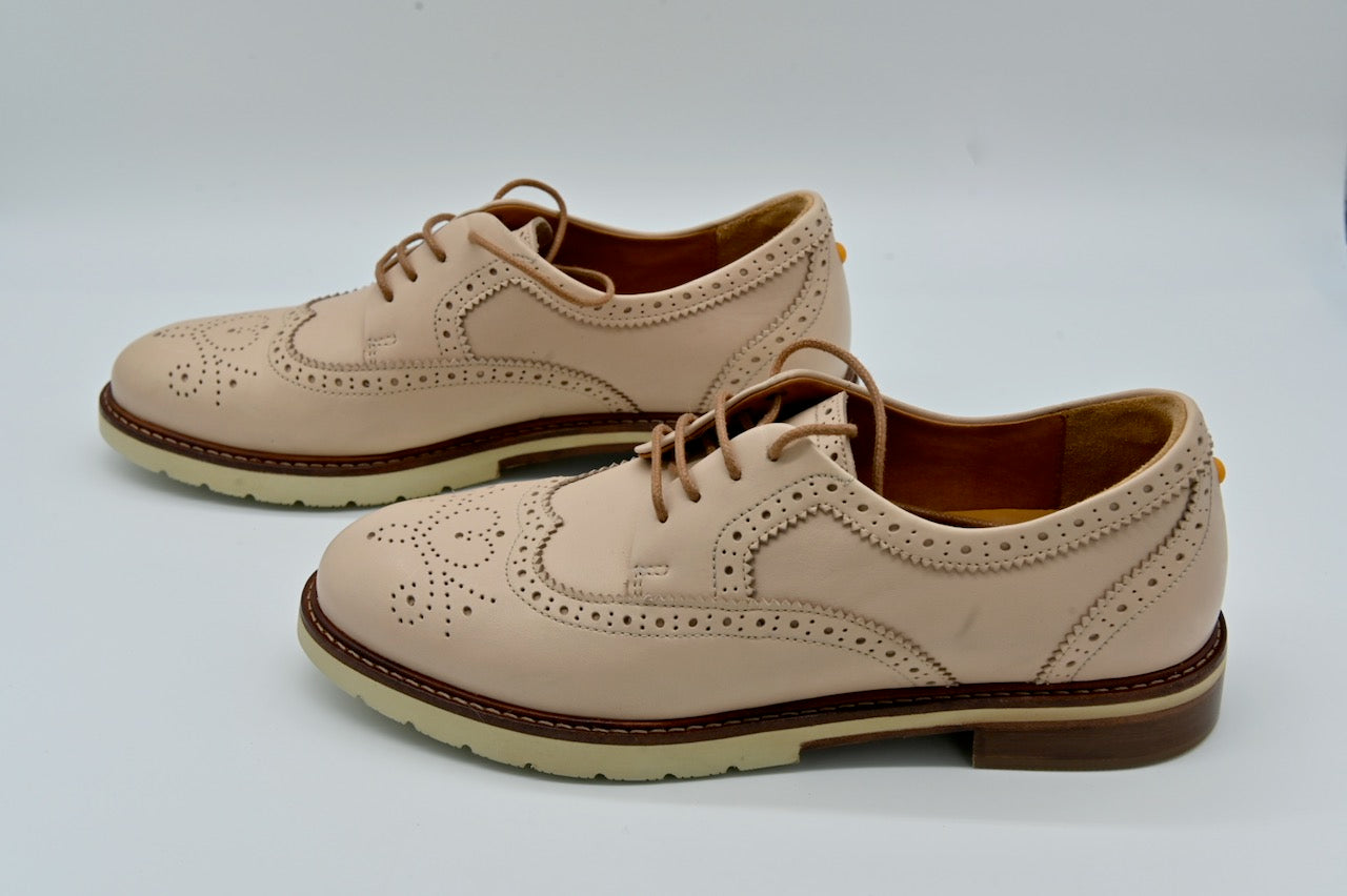 Samuel Hubbard Womens 7.5 M Blush Leather Winged Traveler Oxford Shoes NWOT