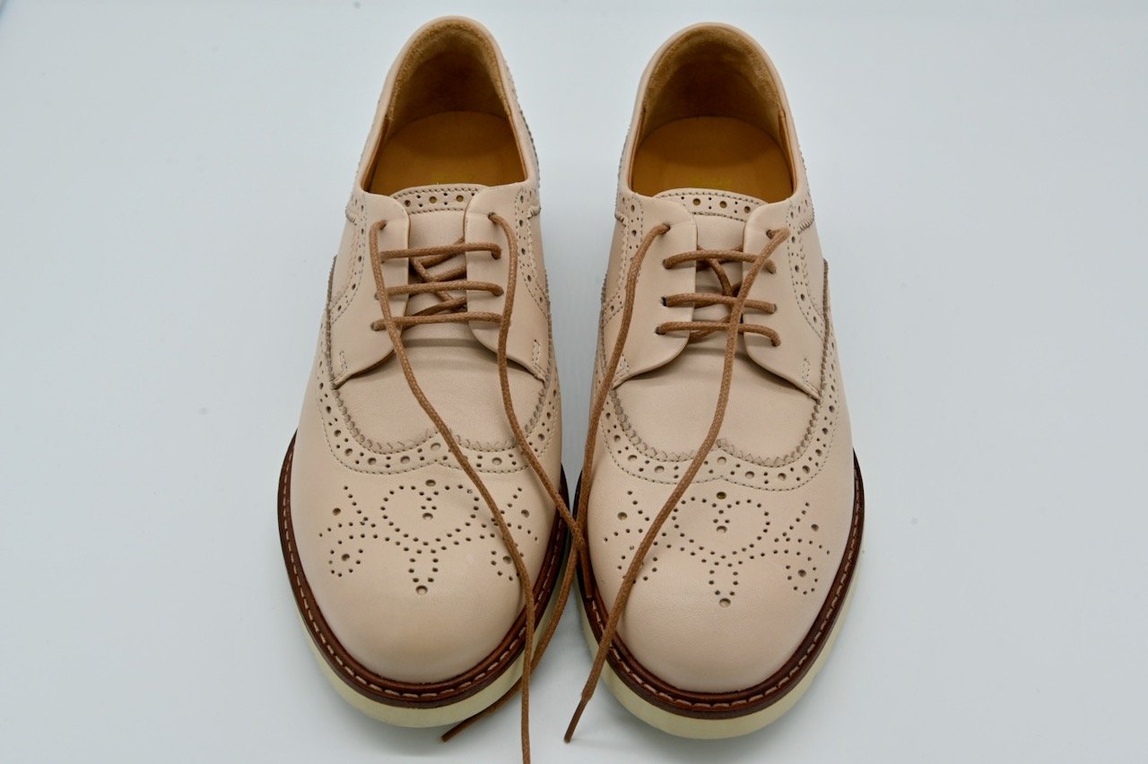 Rock It in Style. Samuel Hubbard Luxurious Blush Leather Winged Traveler Lace Up Oxford Shoes Size 7.5 US EU 38 UK 5.5 Designed Mill Valley CA Handcrafted Portugal Loafer Wingtips Rockabilly Unisex Women Men Cross Trans Classy Sassy Jeans Spring Summer Winter Fall Shoes Retro Vintage Style Look Old Lady Comfort Travel