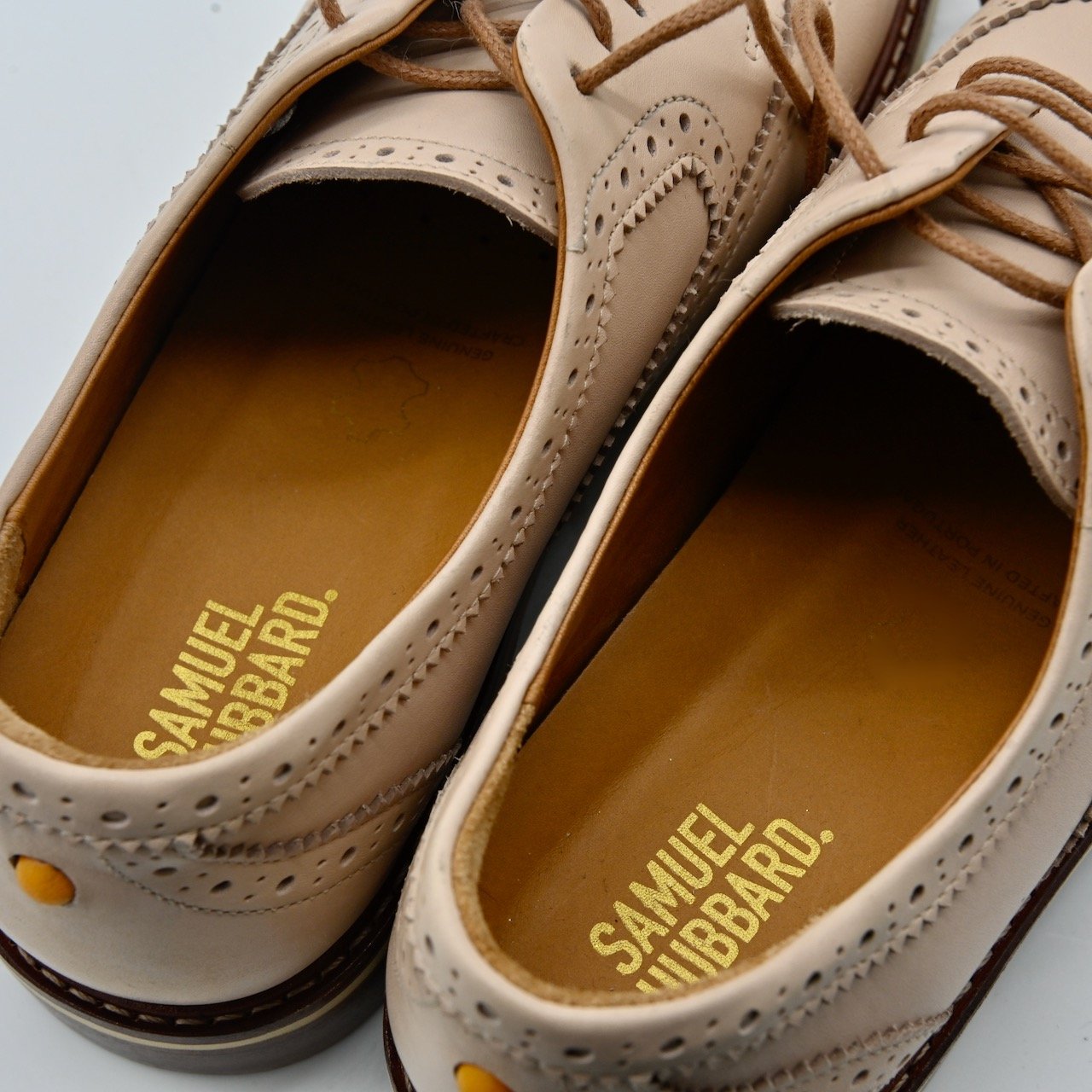 Rock It in Style. Samuel Hubbard Luxurious Blush Leather Winged Traveler Lace Up Oxford Shoes Size 7.5 US EU 38 UK 5.5 Designed Mill Valley CA Handcrafted Portugal Loafer Wingtips Rockabilly Unisex Women Men Cross Trans Classy Sassy Jeans Spring Summer Winter Fall Shoes Retro Vintage Style Look Old Lady Comfort Travel