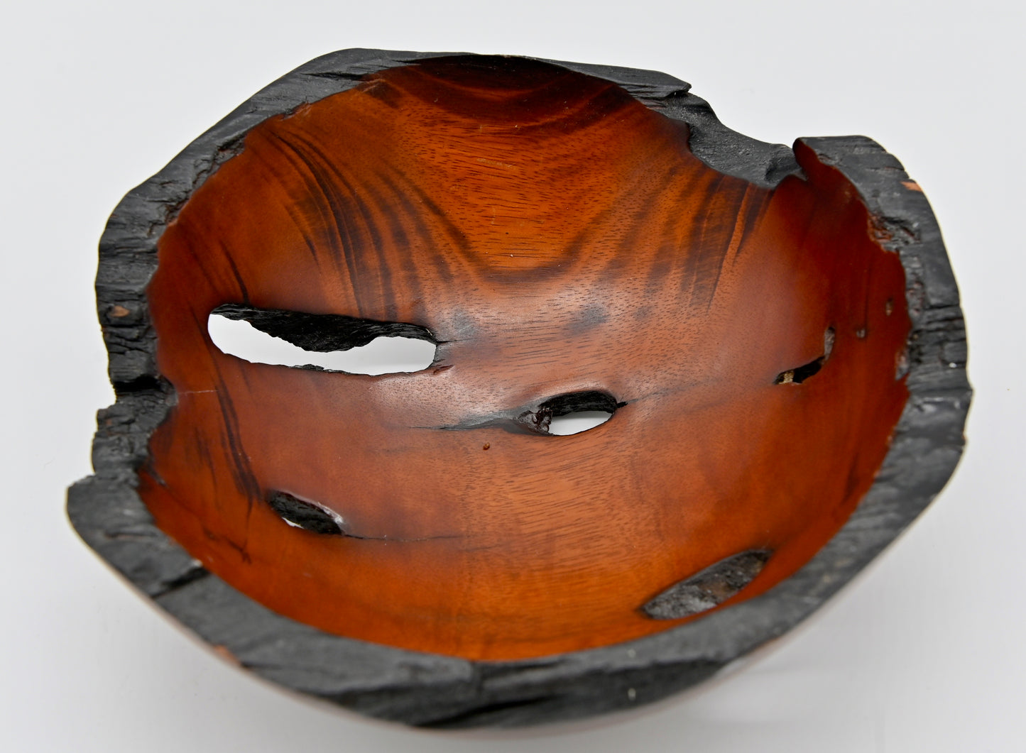 Vintage Natural Edge CHERRY Wood Burled Bowl