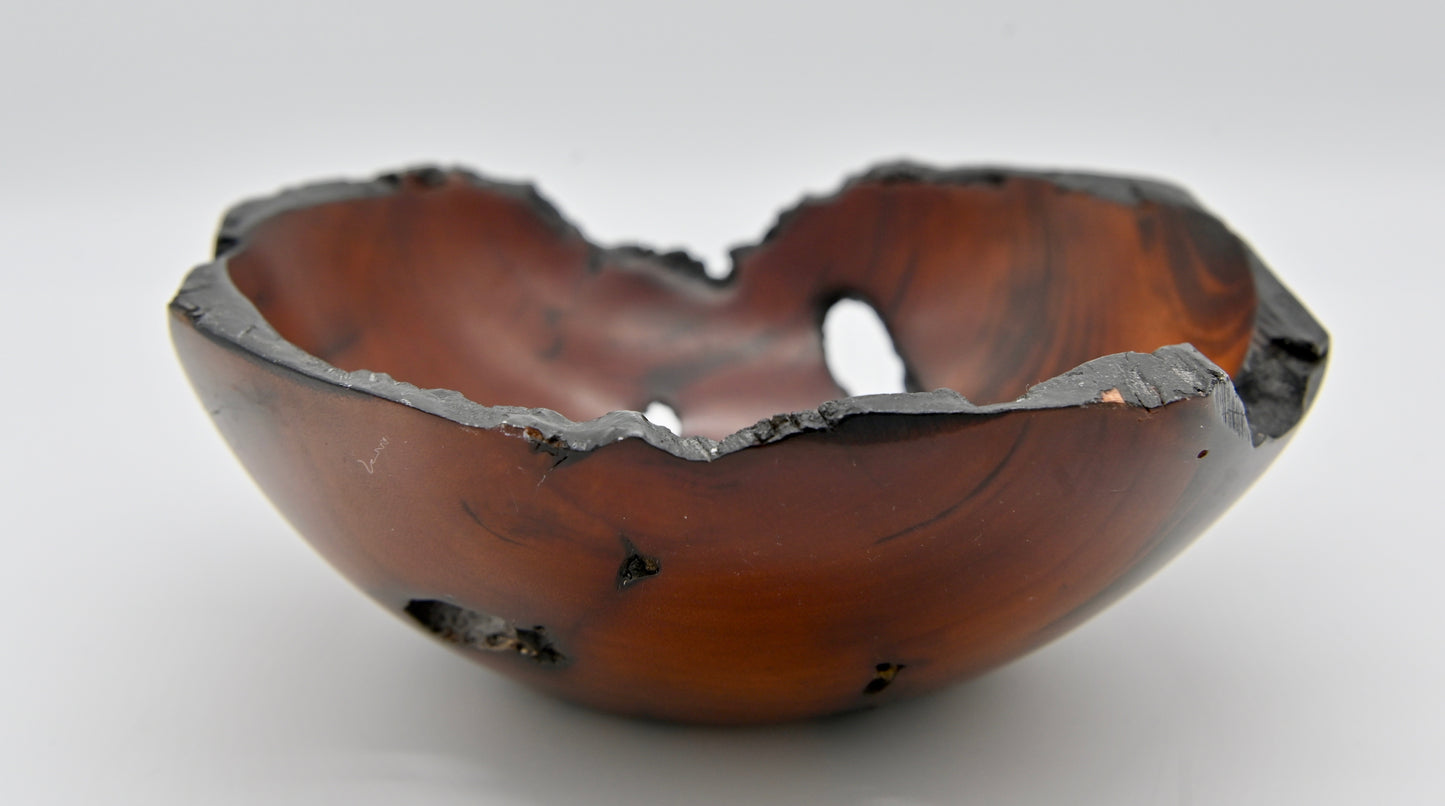Vintage Natural Edge CHERRY Wood Burled Bowl