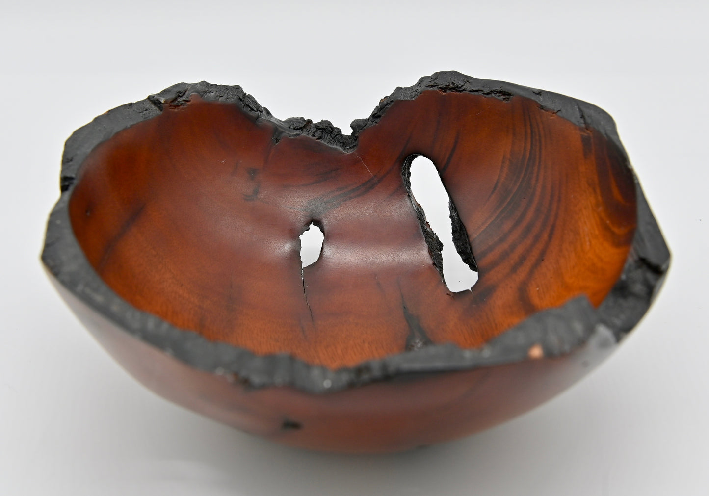 Vintage Natural Edge CHERRY Wood Burled Bowl