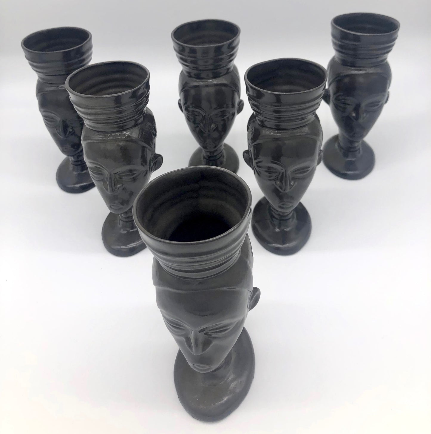 1965 Trader Vics Set of 6 TIKI Mug Headhunter Coffee Grog Diablo Cup