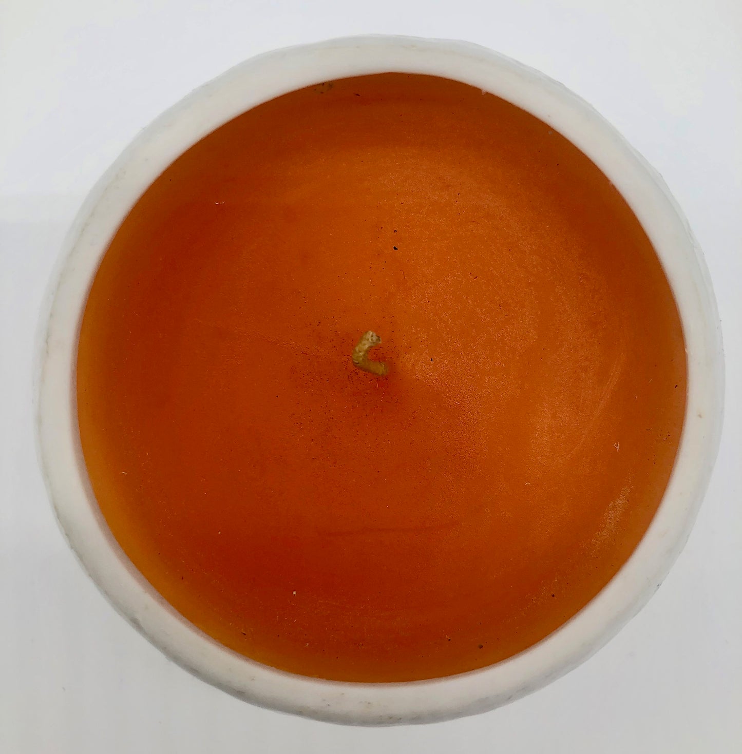 White Mid Mod Vintage Ceramic Orange Candle & Lid Fruit Made in Japan MIJ