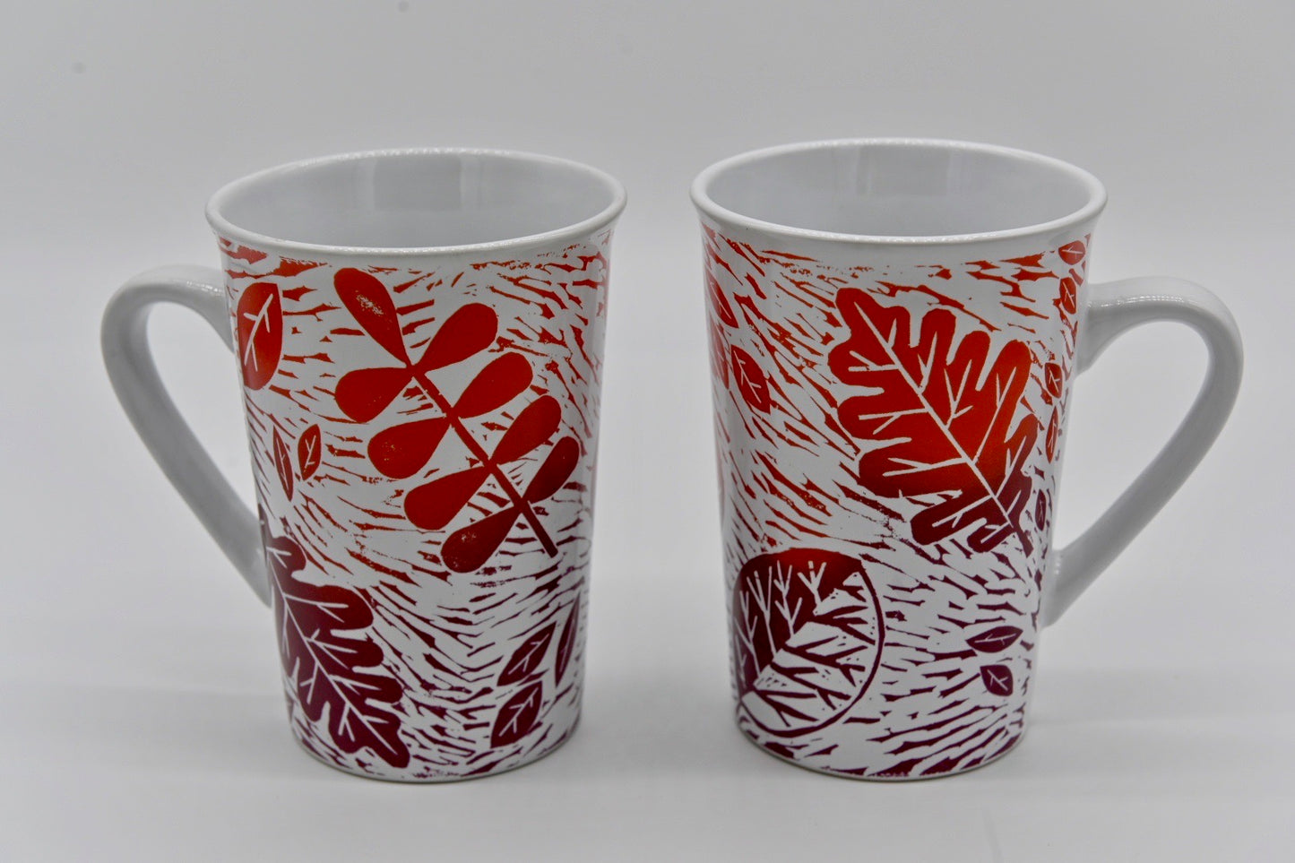 Pair Starbucks Coffee Mugs Fall Leaves Cups