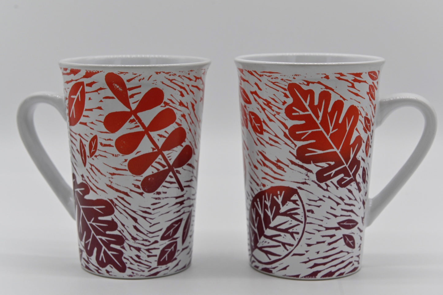 Pair Starbucks Coffee Mugs Fall Leaves Cups