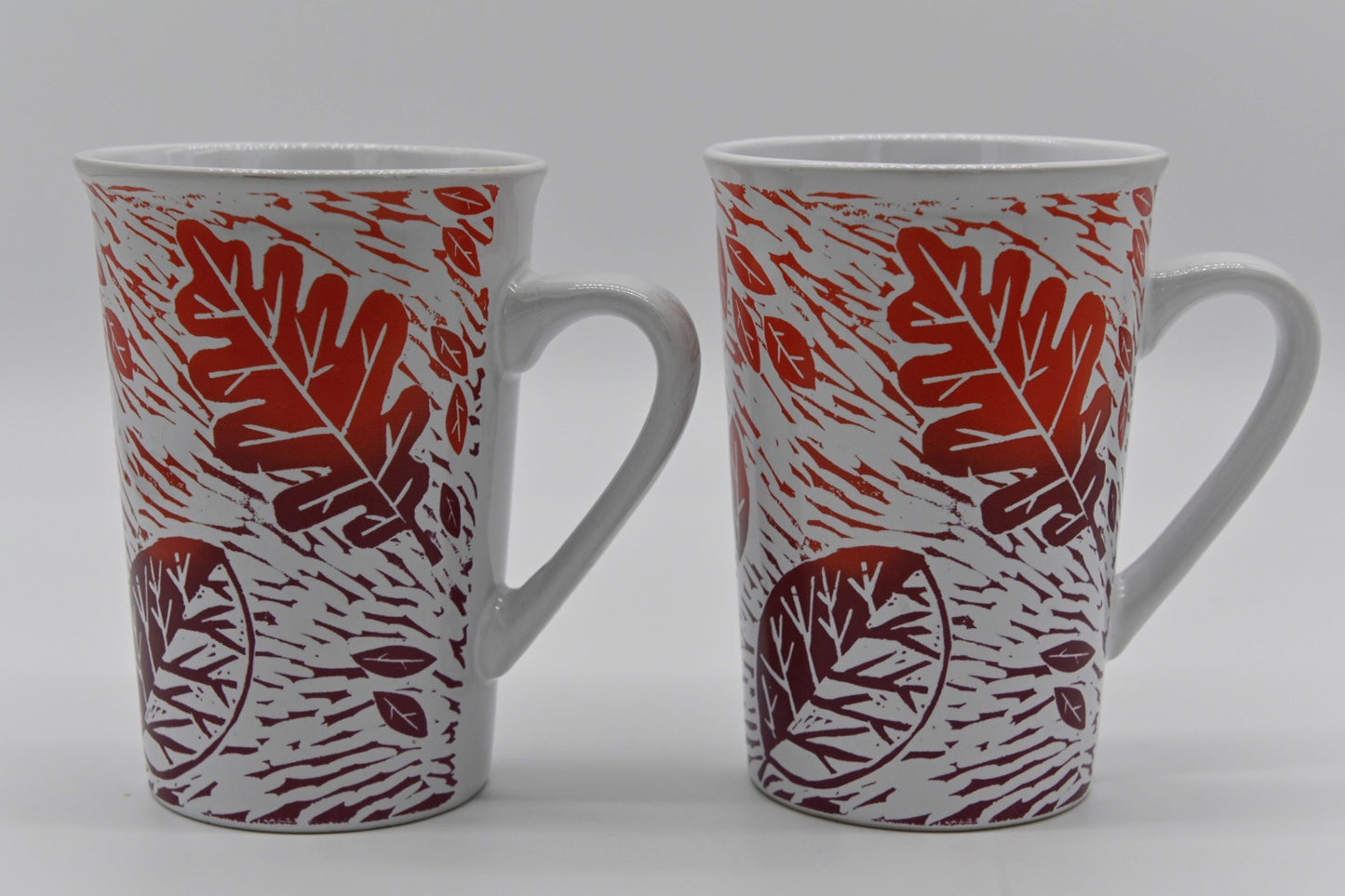 Pair Starbucks Coffee Mugs Fall Leaves Cups