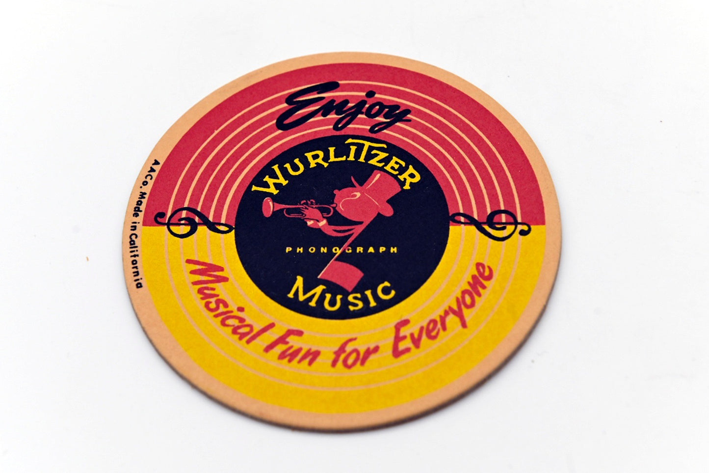 Vintage Bar Coasters Wurlitzer Advertising Phonograph Music