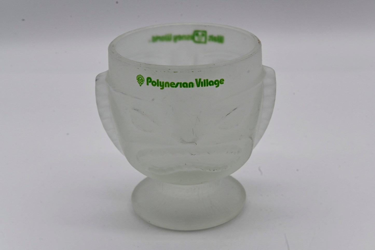 Vintage Souvenir Walt Disney World Polynesian Village Frosted Heavy Glass Mug Swizzle Stick Holder Collector Tikis #tikimug 