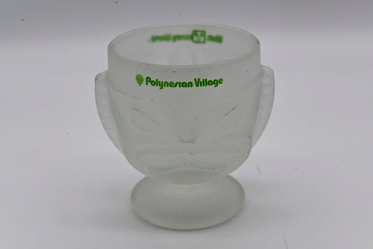 Vintage Souvenir Walt Disney World Polynesian Village Frosted Heavy Glass Mug Swizzle Stick Holder Collector Tikis #tikimug 