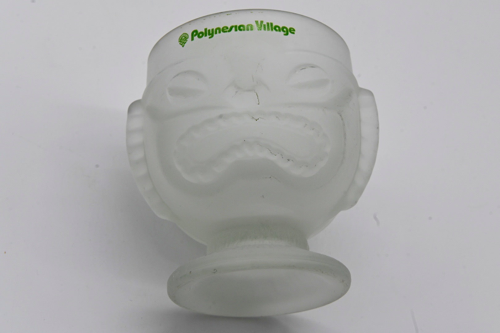 Vintage Souvenir Walt Disney World Polynesian Village Frosted Heavy Glass Mug Swizzle Stick Holder Collector Tikis #tikimug 