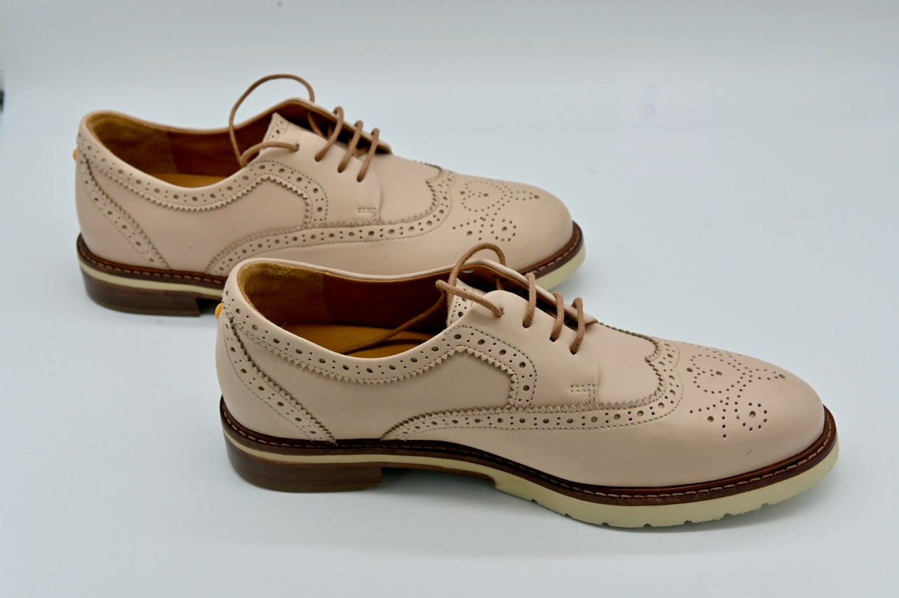 Samuel Hubbard Womens 7.5 M Blush Leather Winged Traveler Oxford Shoes NWOT