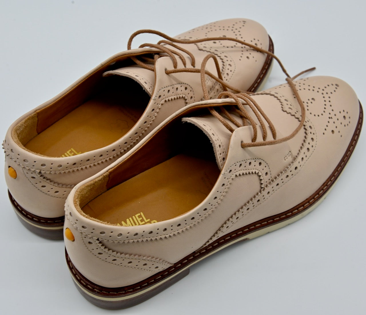 Samuel Hubbard Womens 7.5 M Blush Leather Winged Traveler Oxford Shoes NWOT