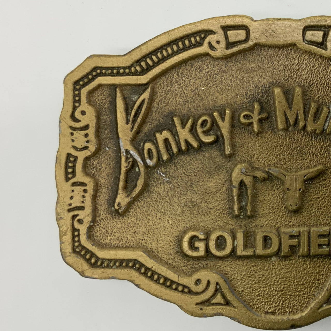 Vintage 60s Donkey & Mule Days Belt Buckle Goldfield Iowa IA