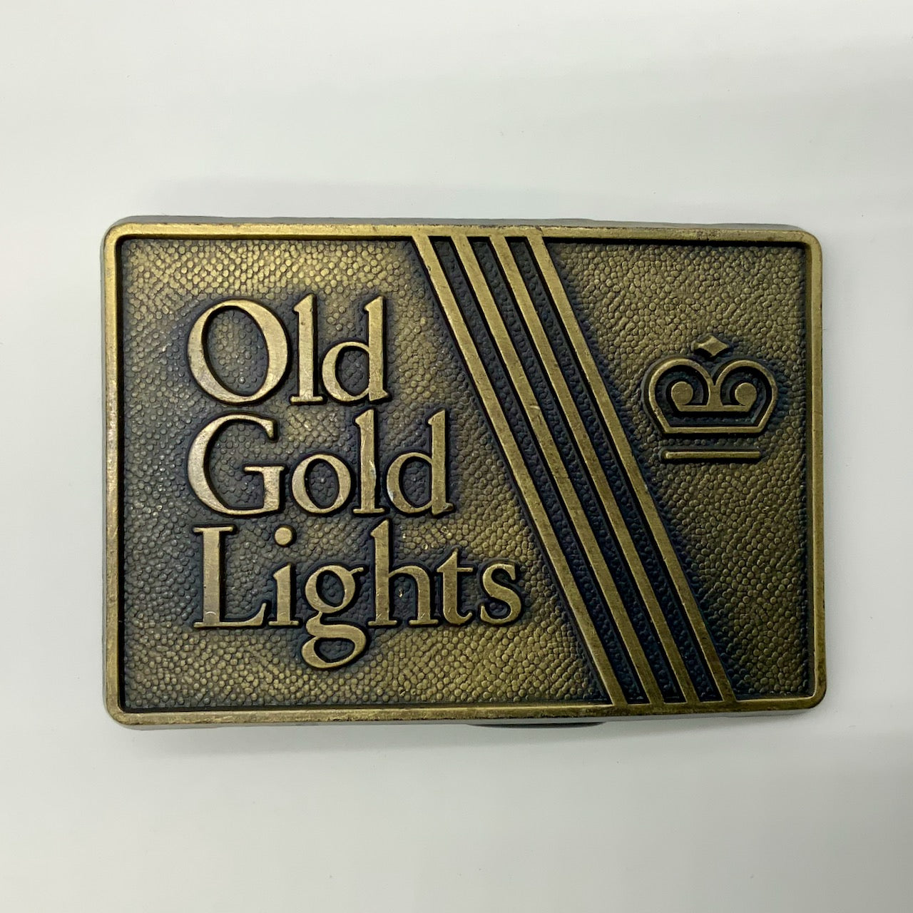 Great gift for the collector or retro country western southern bad boy style. Vintage 1970s Old Gold Lights Cigarettes Tobacco Advertising Raleigh Lights Semi Truck Belt Buckle Brass Marked RJ Vintage Trucker Driver Western Big Rig Tractor Trailer Long Haul American Hero Essential Worker Smokes Cigs Midwest Smoker MMB