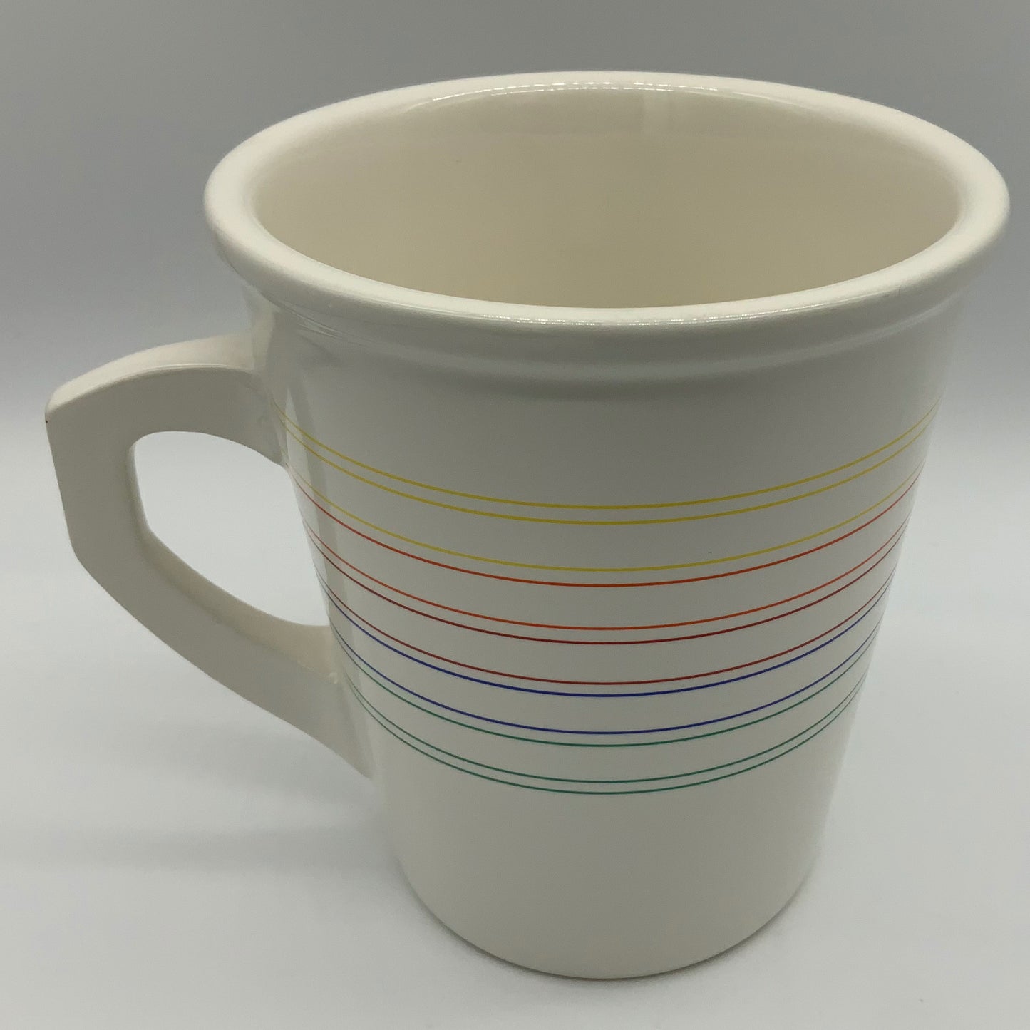 Show your retro pride and your love of style!  Vintage Modern Sleek Lined Arrow Rainbow 1986 FTD Pick Me Up Bouquet Vase Large Starbucks Mug Cup. Reuse, repurpose, be uniquely you midmodandbeyond Collector Mugs Ice Cream Gender Neutral Gay Pride LGBTQ roybiv midmod graphic design print loveall #shopsmall #mmb